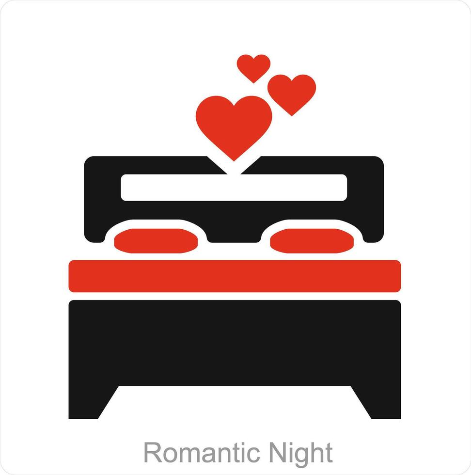 romântico noite e amor ícone conceito vetor