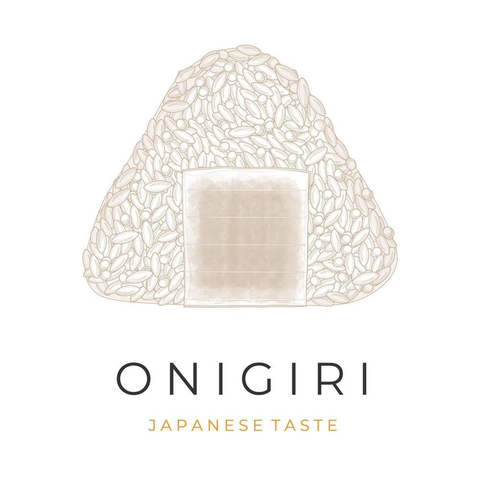 simples linha arte onigiri vetor ilustração logotipo