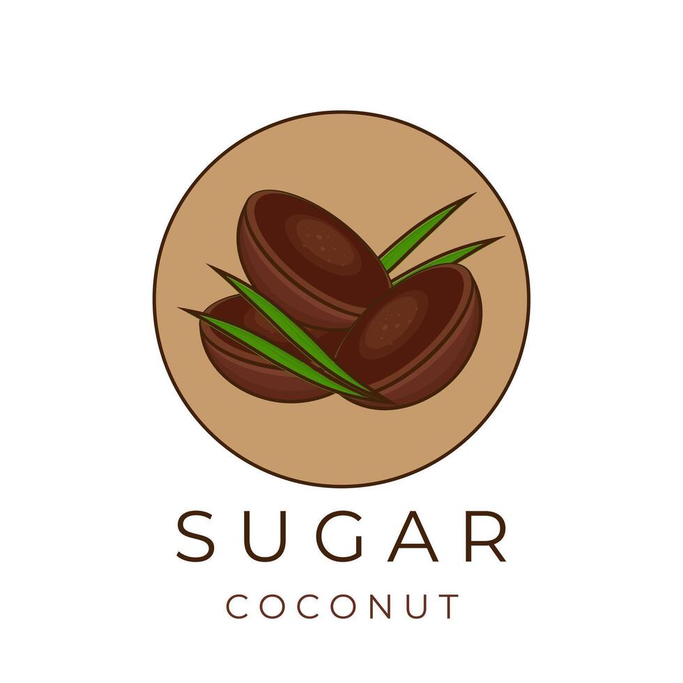 simples desenho animado logotipo do gula Jawa javanese açúcar Castanho açúcar vetor