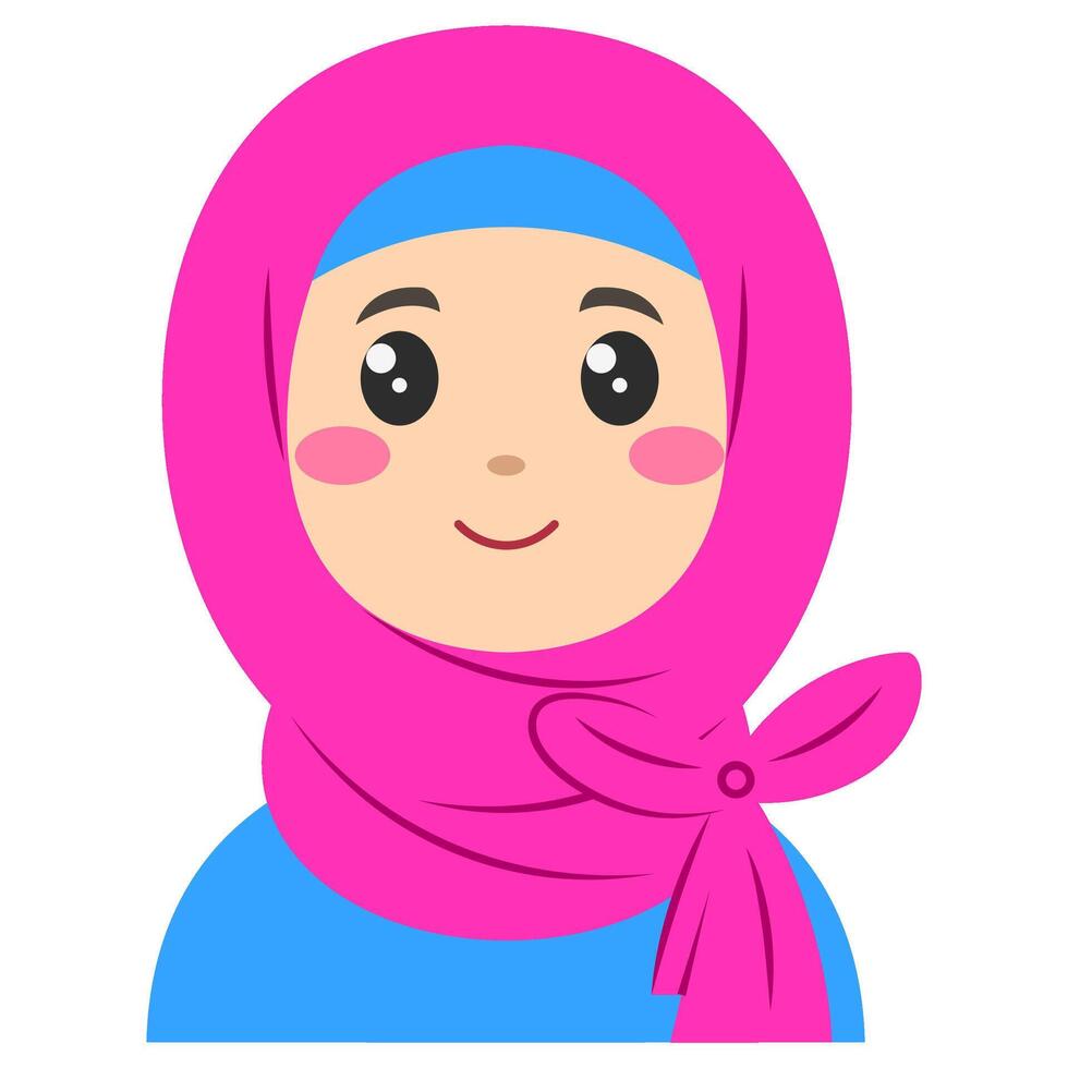 fofa adesivo do mulher dentro hijab, arte ilustração vetor