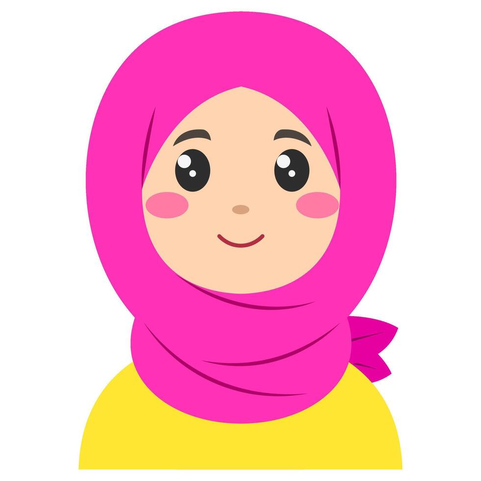 fofa adesivo do mulher dentro hijab, arte ilustração vetor