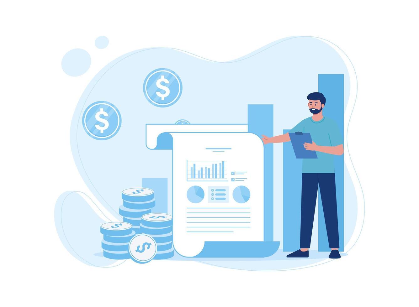 analytics marketing Métricas dados análise financeiro auditar conceito torta gráficos diagramas analisando conceito plano ilustração vetor