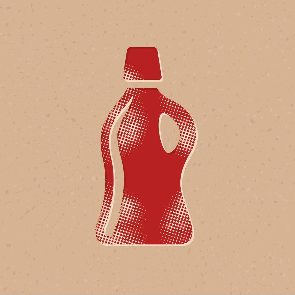detergente garrafa meio-tom estilo ícone com grunge fundo vetor ilustração