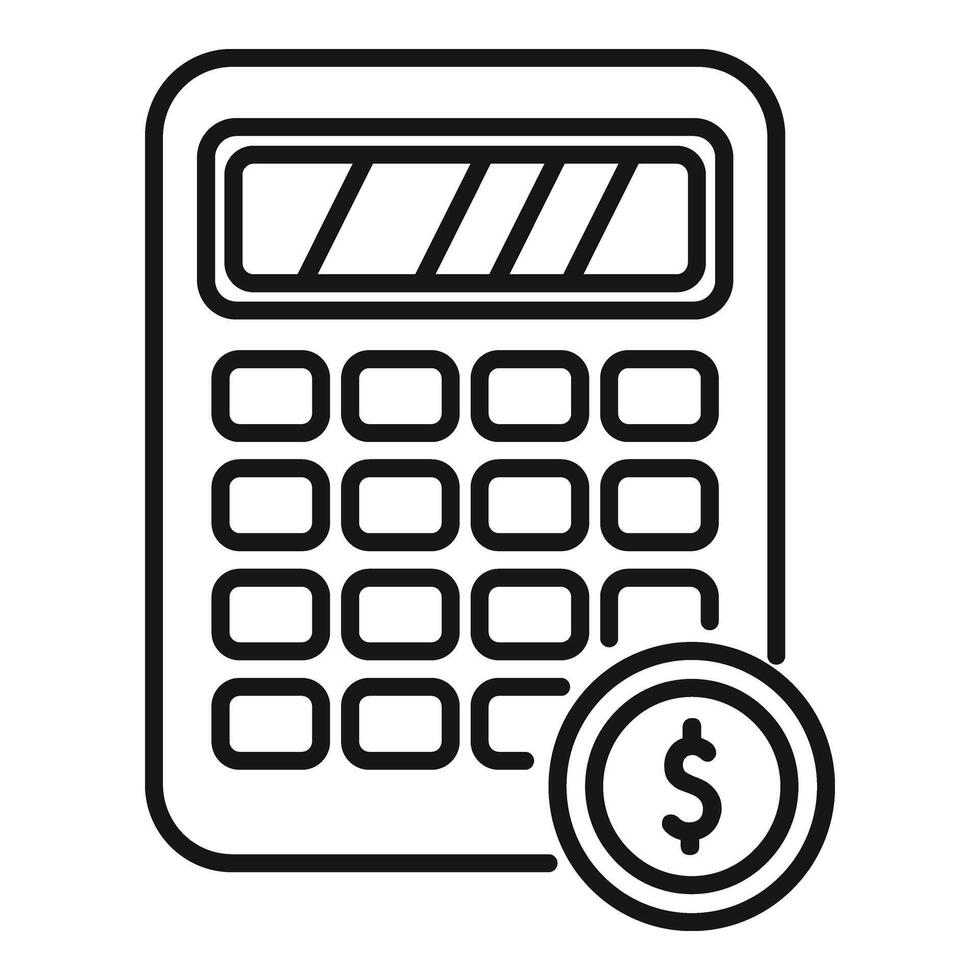 resolver calculadora ícone esboço vetor. finança monitor projeto vetor