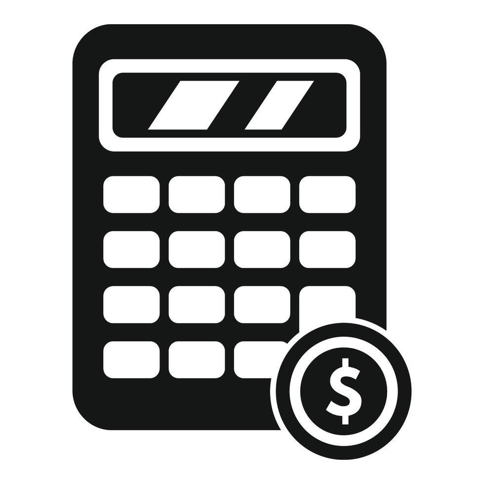 resolver calculadora ícone simples vetor. finança monitor projeto vetor