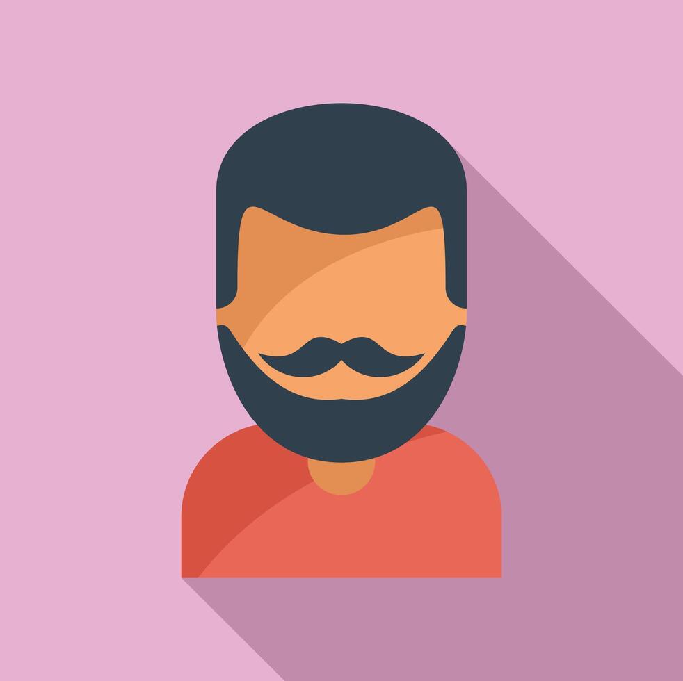 envelhecido homem bigode ícone plano vetor. barba estilo modelo vetor