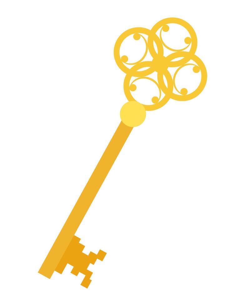 ilustração em vetor ouro vintage chave isolada no fundo branco