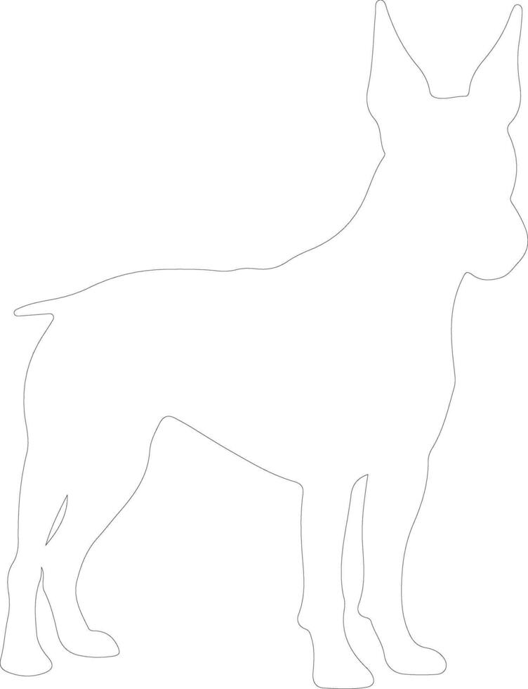 miniatura touro terrier esboço silhueta vetor