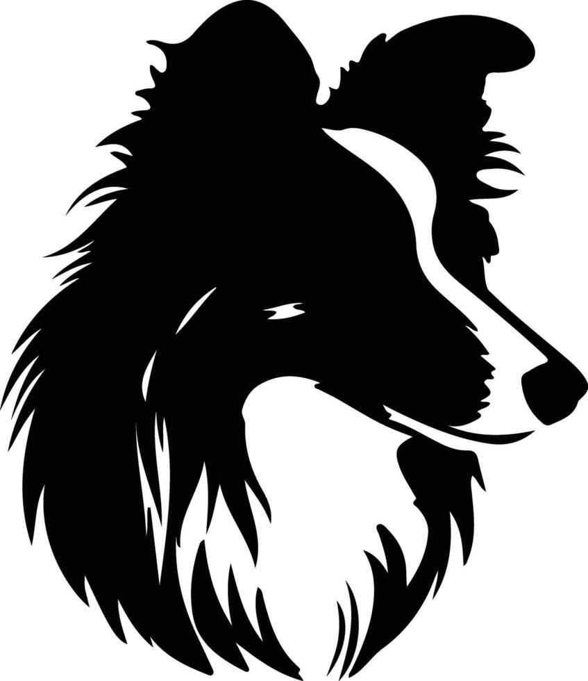 Shetland cão de guarda silhueta retrato vetor