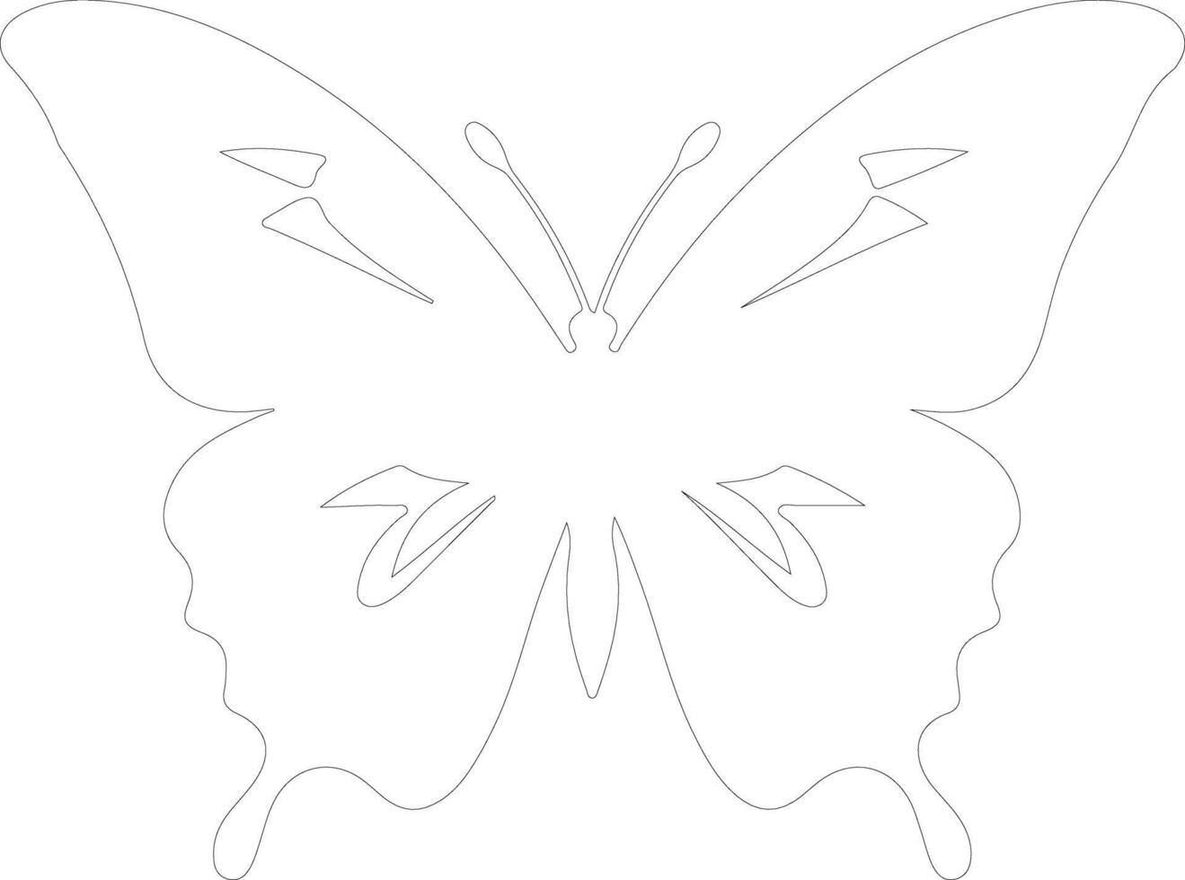 Ulisses borboleta esboço silhueta vetor