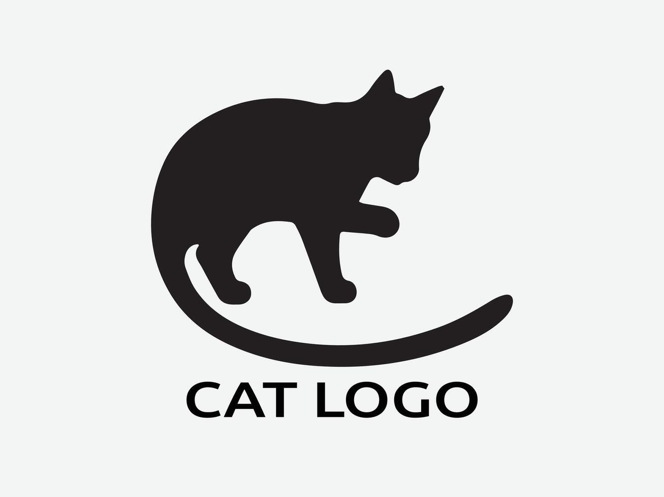 modelo de vetor de design de logotipo de gato