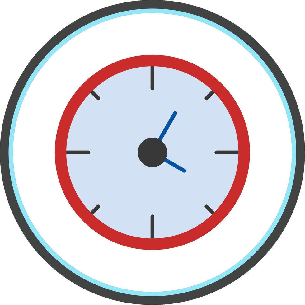 relógio plano círculo ícone vetor
