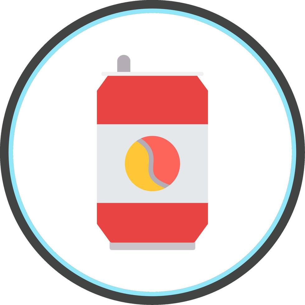 refrigerante pode plano círculo ícone vetor