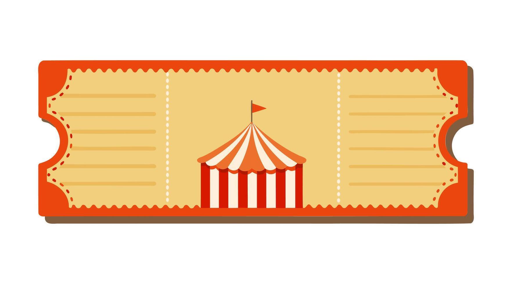uma circo barraca com uma vermelho e branco listrado bilhete vetor