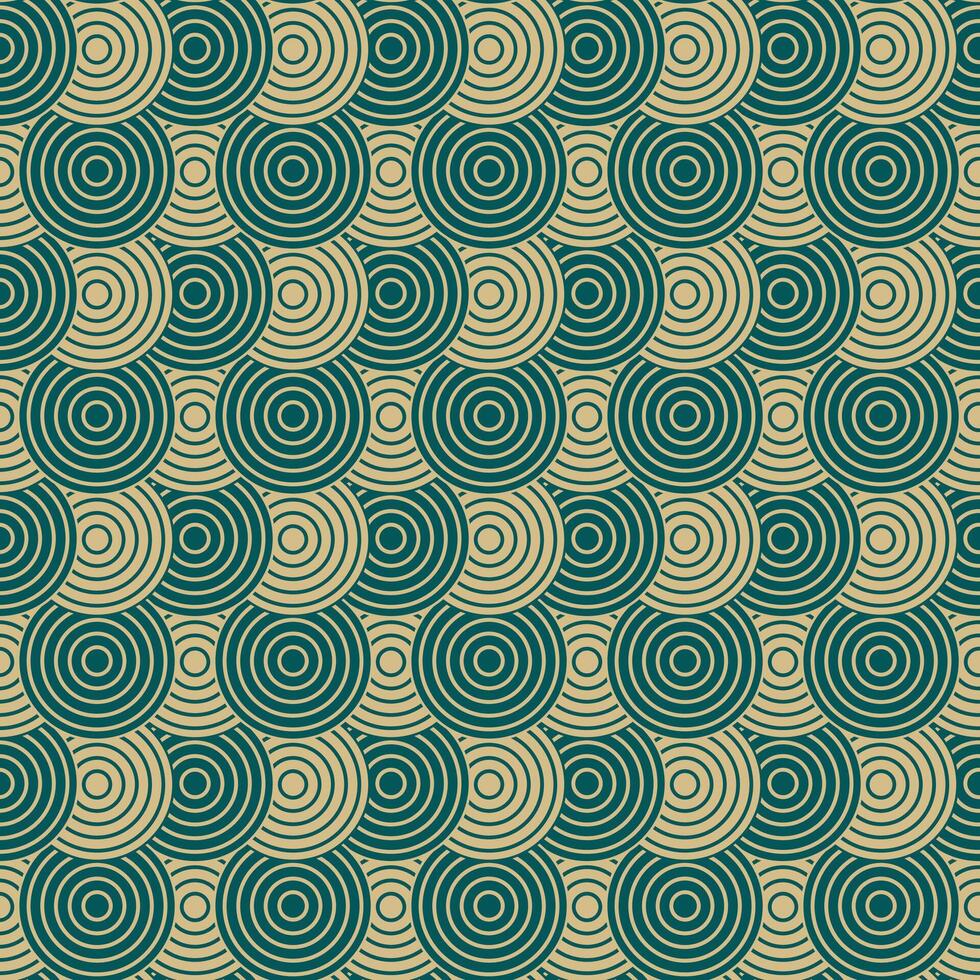 círculo verde e creme cor geometria padronizar desatado. elegante textura oriental minimalista para pano e têxtil. vetor ilustração