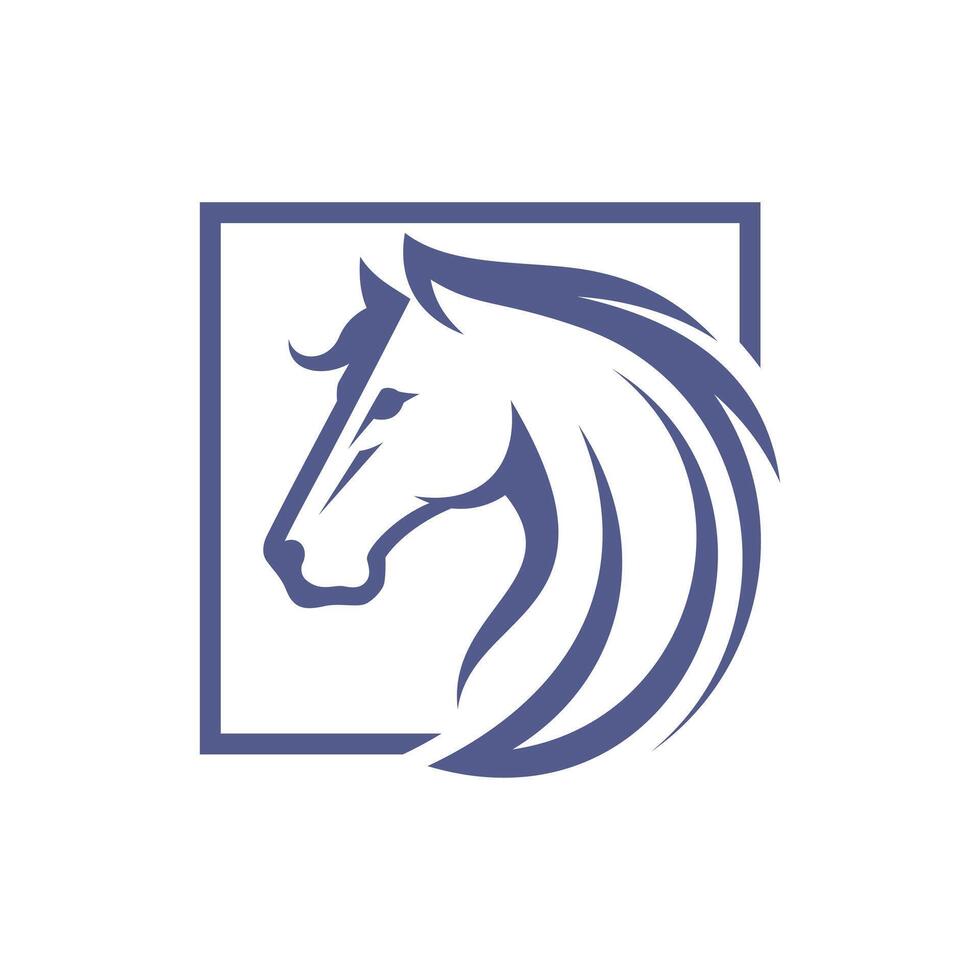 linha arte cavalo cabeça logotipo modelo vetor ilustração