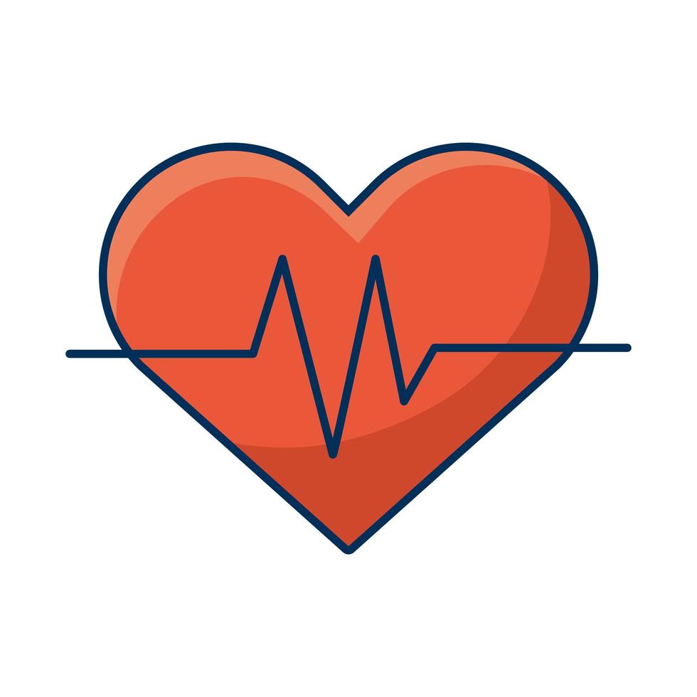 ícone de pulso de cardiologia coração médico vetor