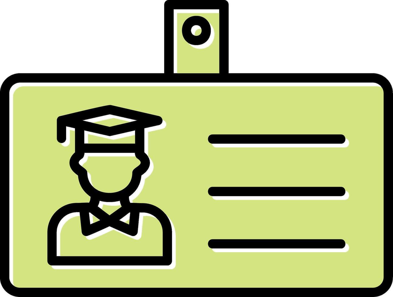 ícone de vetor de cartão de identificação de estudante