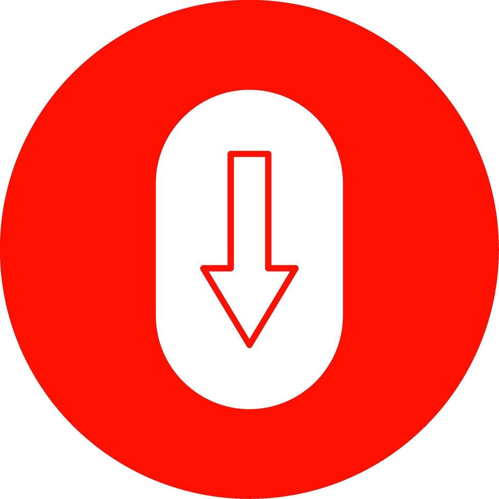 rolagem baixa glifo círculo ícone vetor