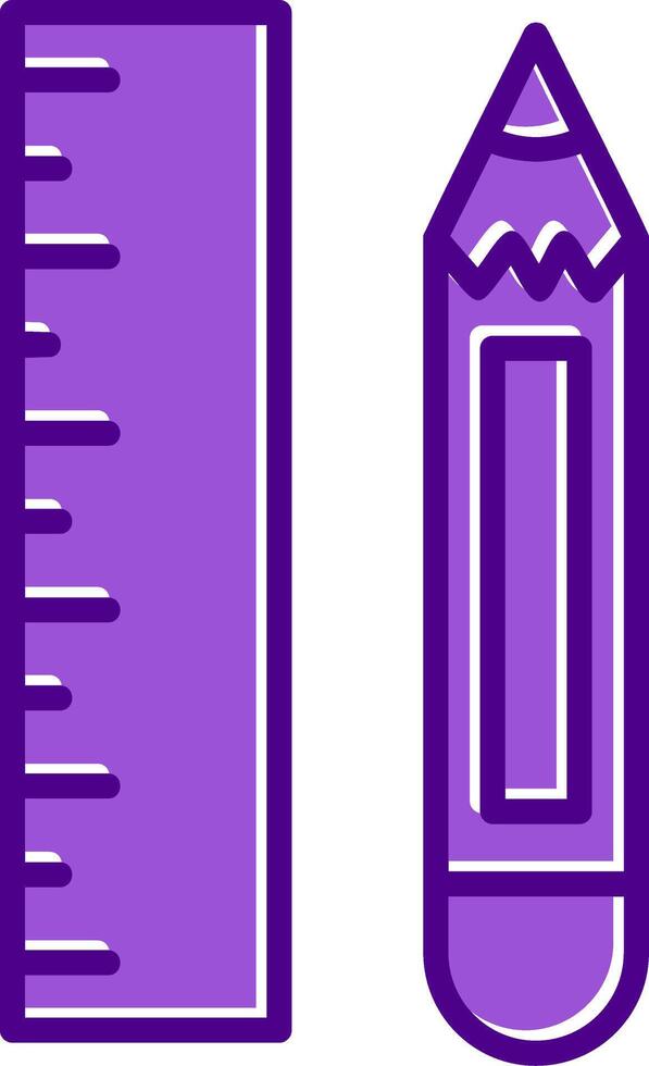 ícone de vetor de lápis e régua