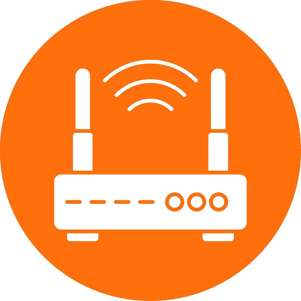 Wi-fi roteador glifo círculo ícone vetor