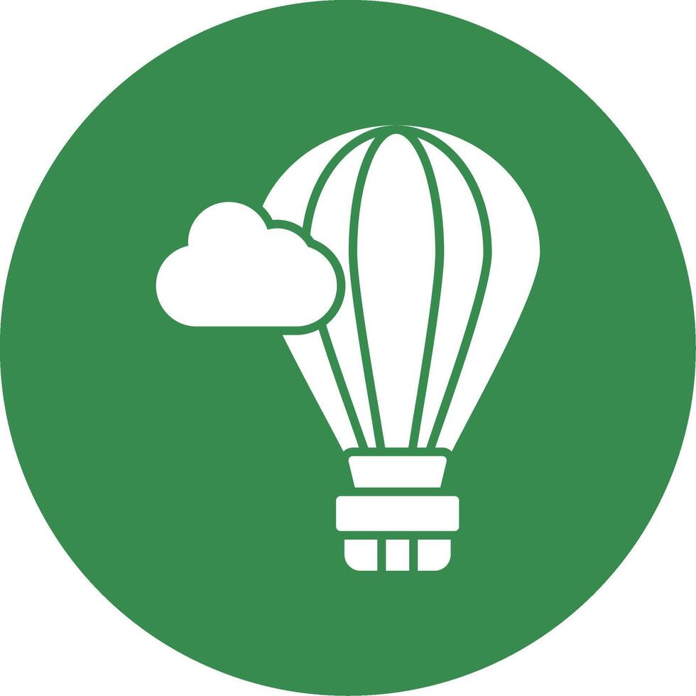 ícone de círculo de glifo de balão de ar quente vetor