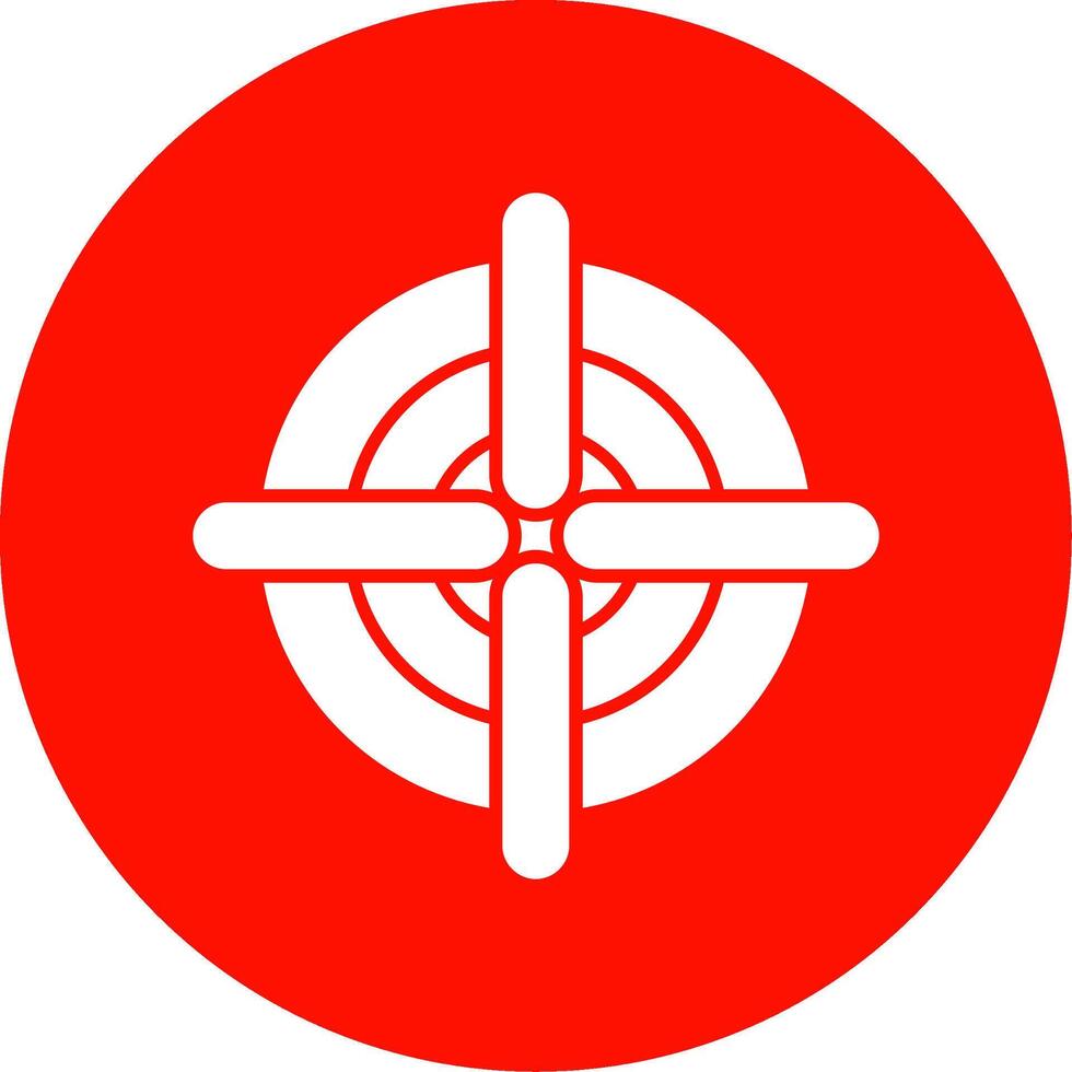 ícone de círculo de glifo de destino vetor