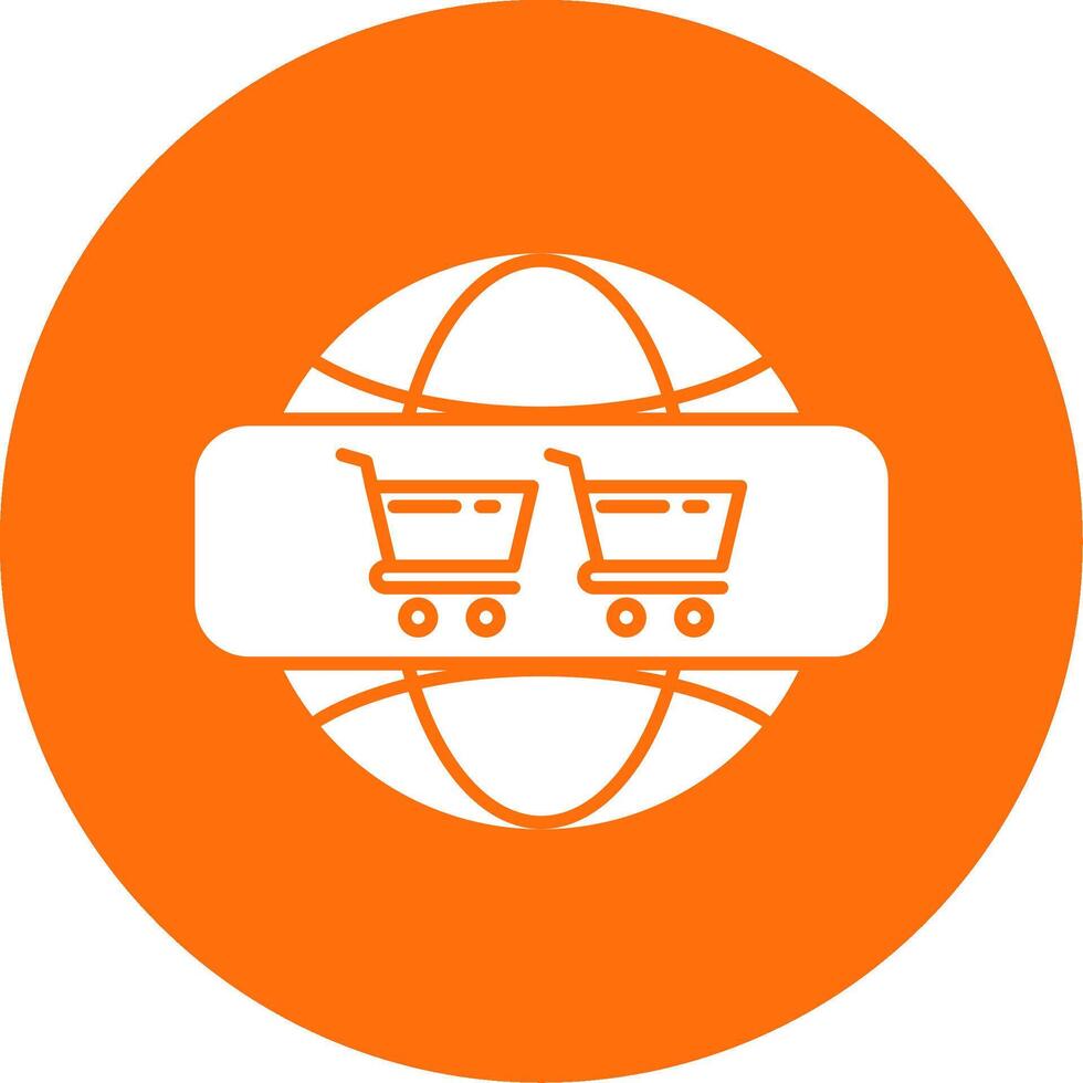 conectados compras glifo círculo ícone vetor