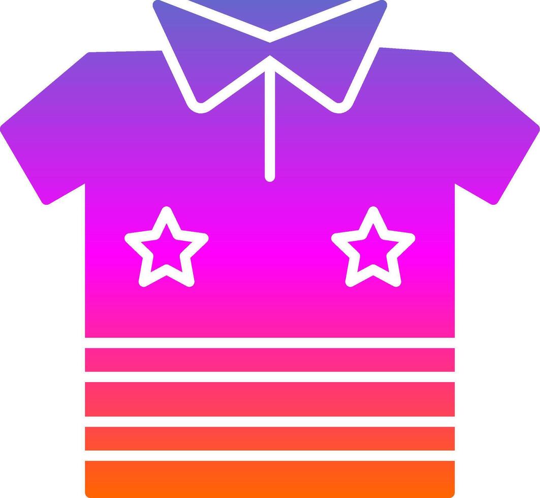 ícone de gradiente de glifo de camisa vetor