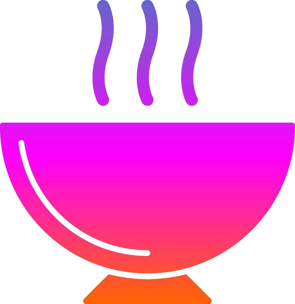 ícone de gradiente de glifo de sopa vetor