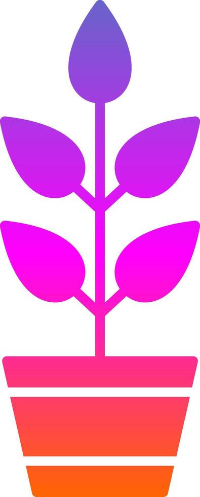 ícone de gradiente de glifo de planta vetor