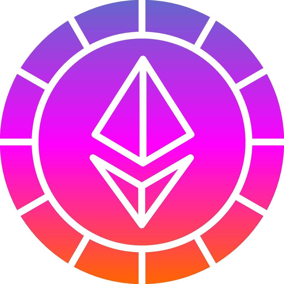 ethereum moedas glifo gradiente ícone vetor