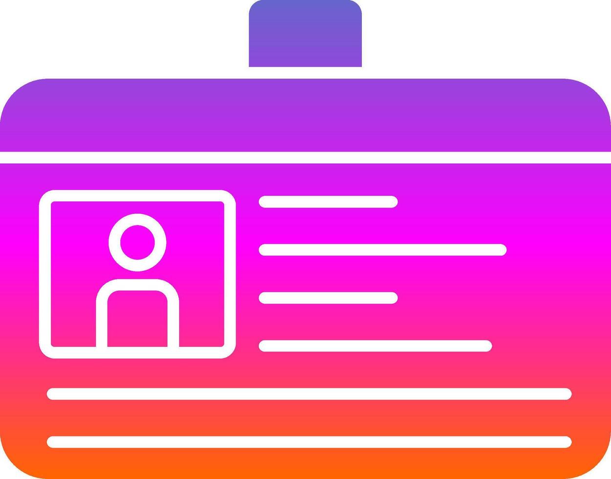 ícone de gradiente de glifo de cartão de identificação vetor
