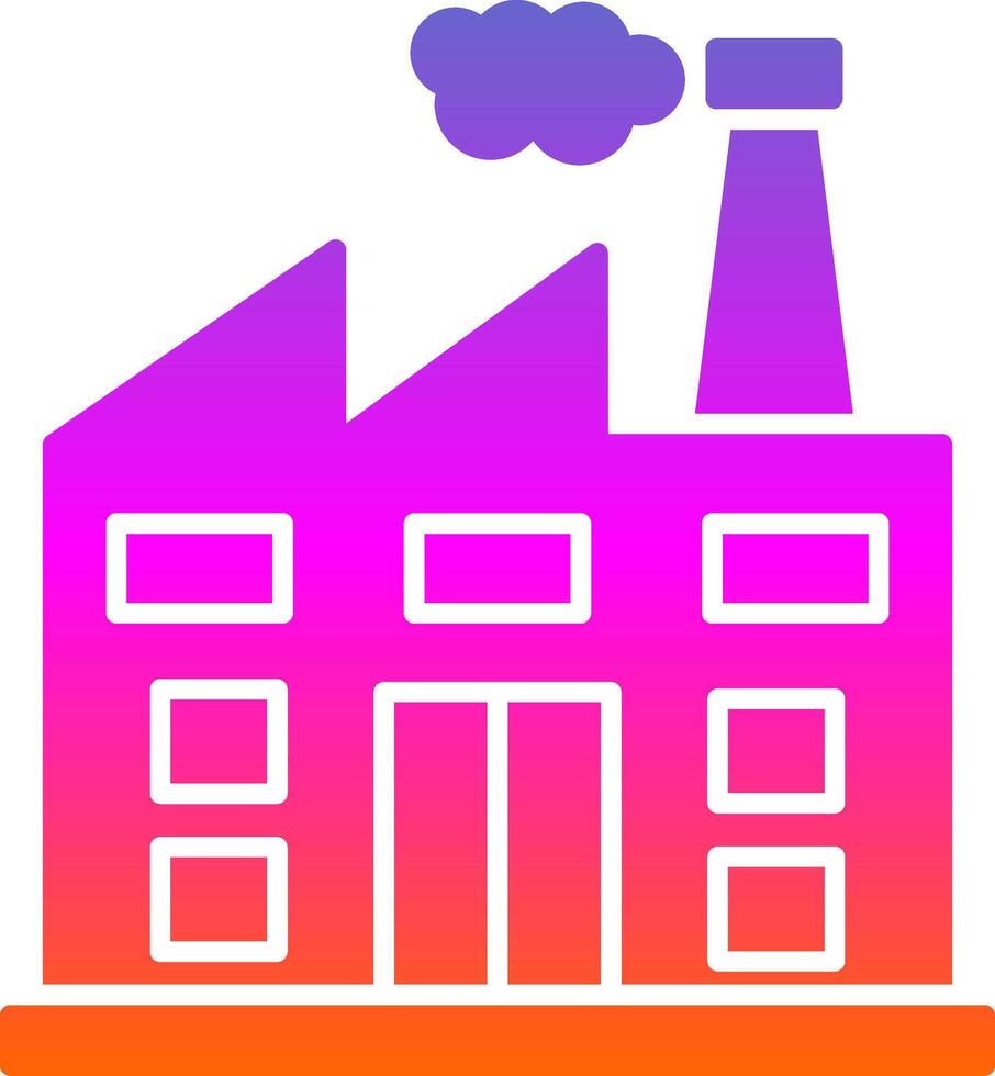 ícone de gradiente de glifo de fábrica vetor