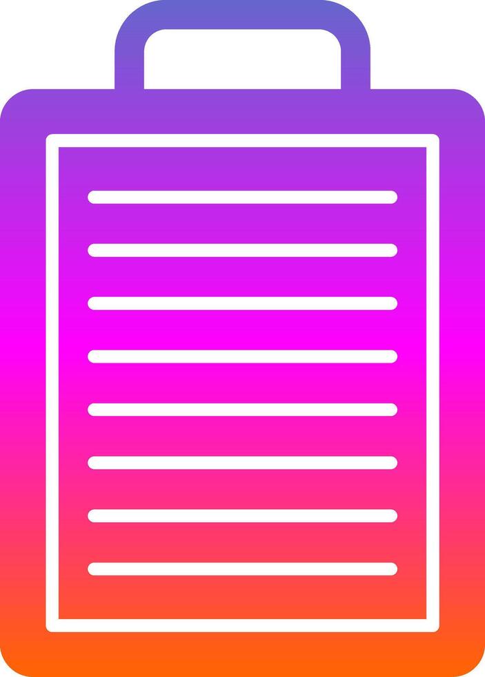 ícone de gradiente de glifo da área de transferência vetor