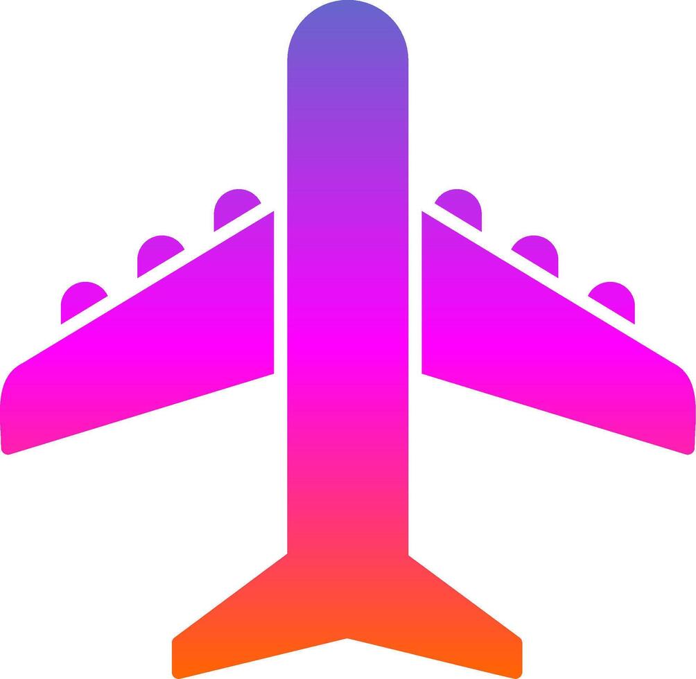 avião glifo gradiente ícone vetor