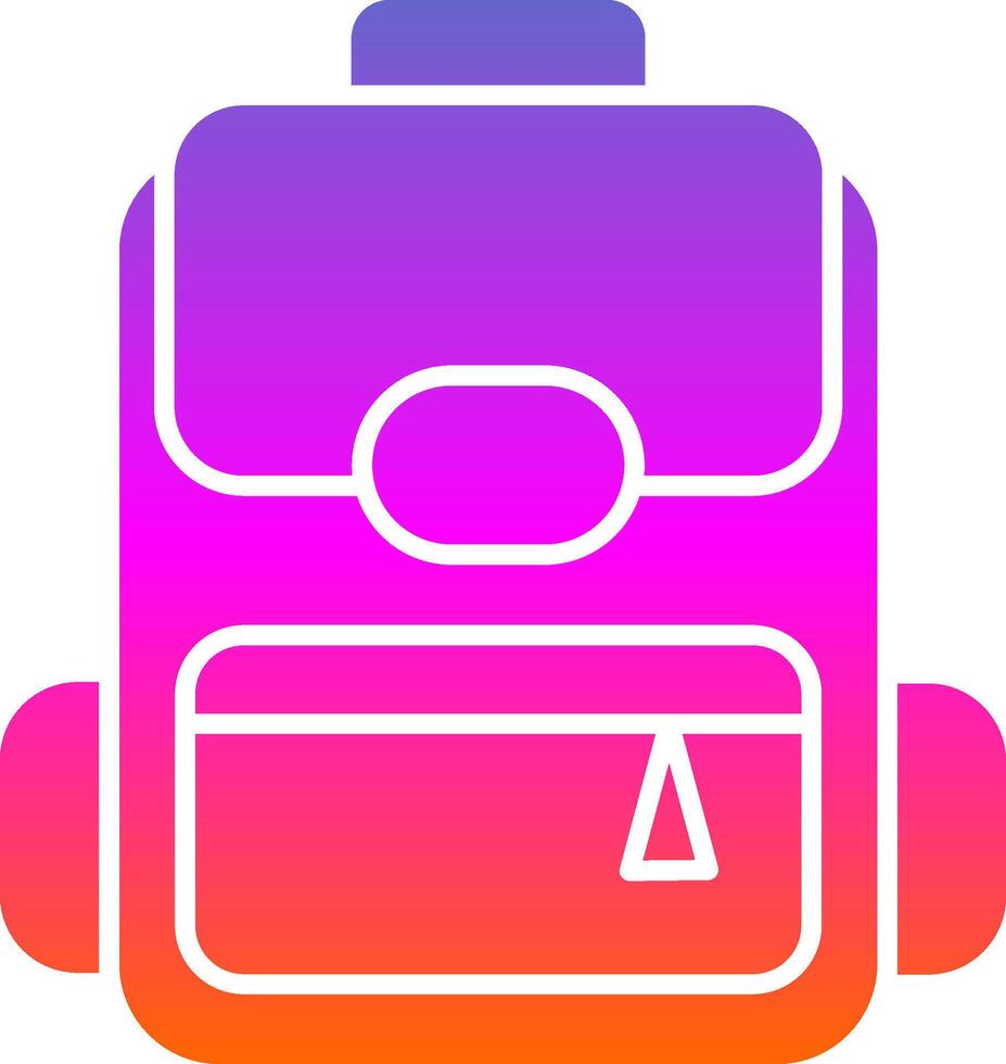 ícone de gradiente de glifo de mochila vetor