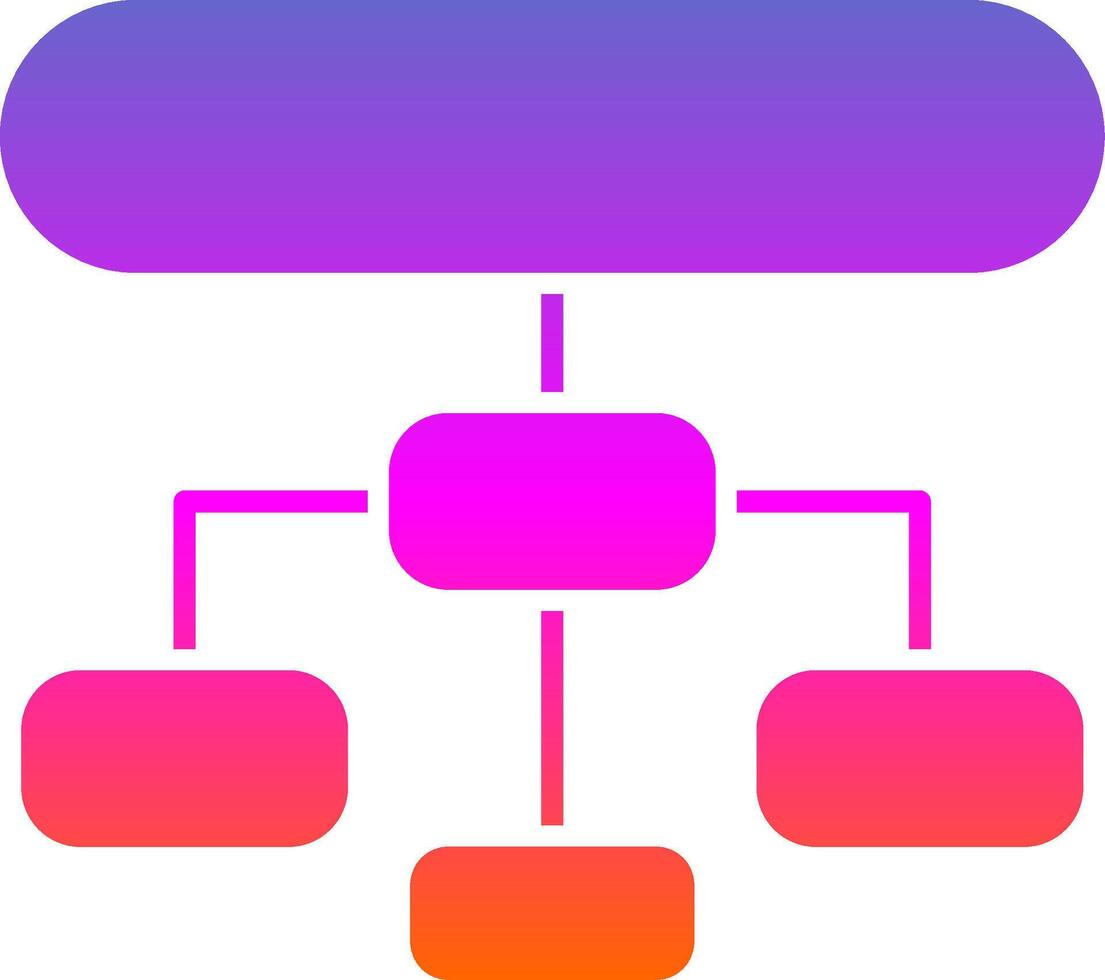 ícone de gradiente de glifo de estrutura hierárquica vetor