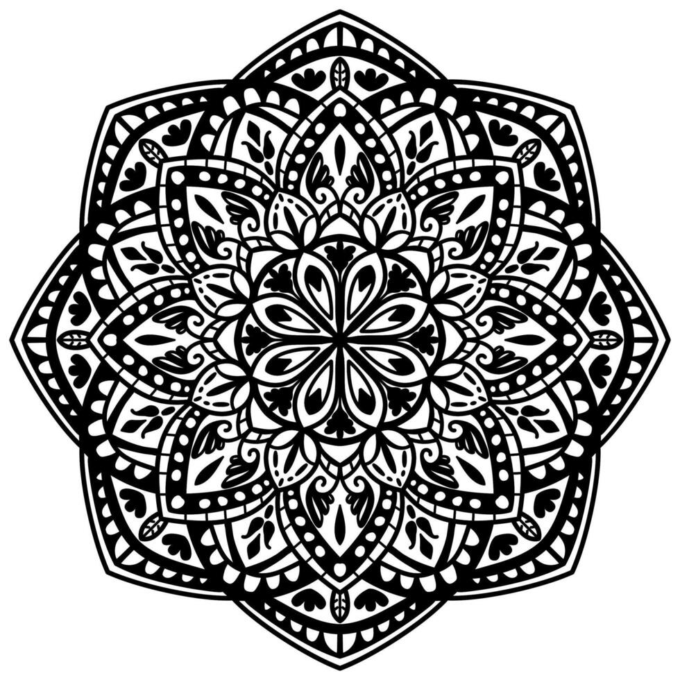 floral mandala estilo com linhas, mão desenhar Projeto vetor
