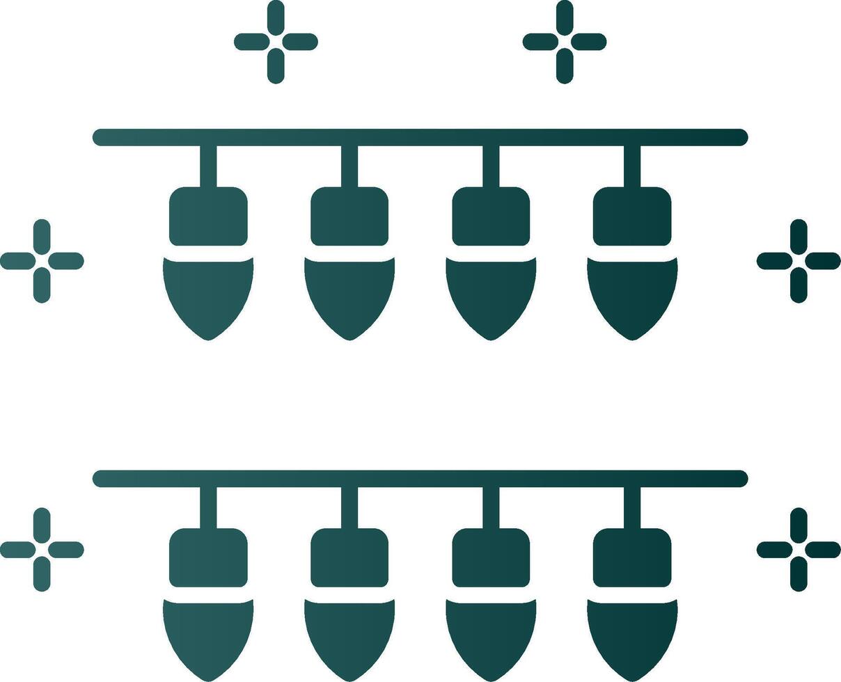 luzes glifo gradiente ícone vetor