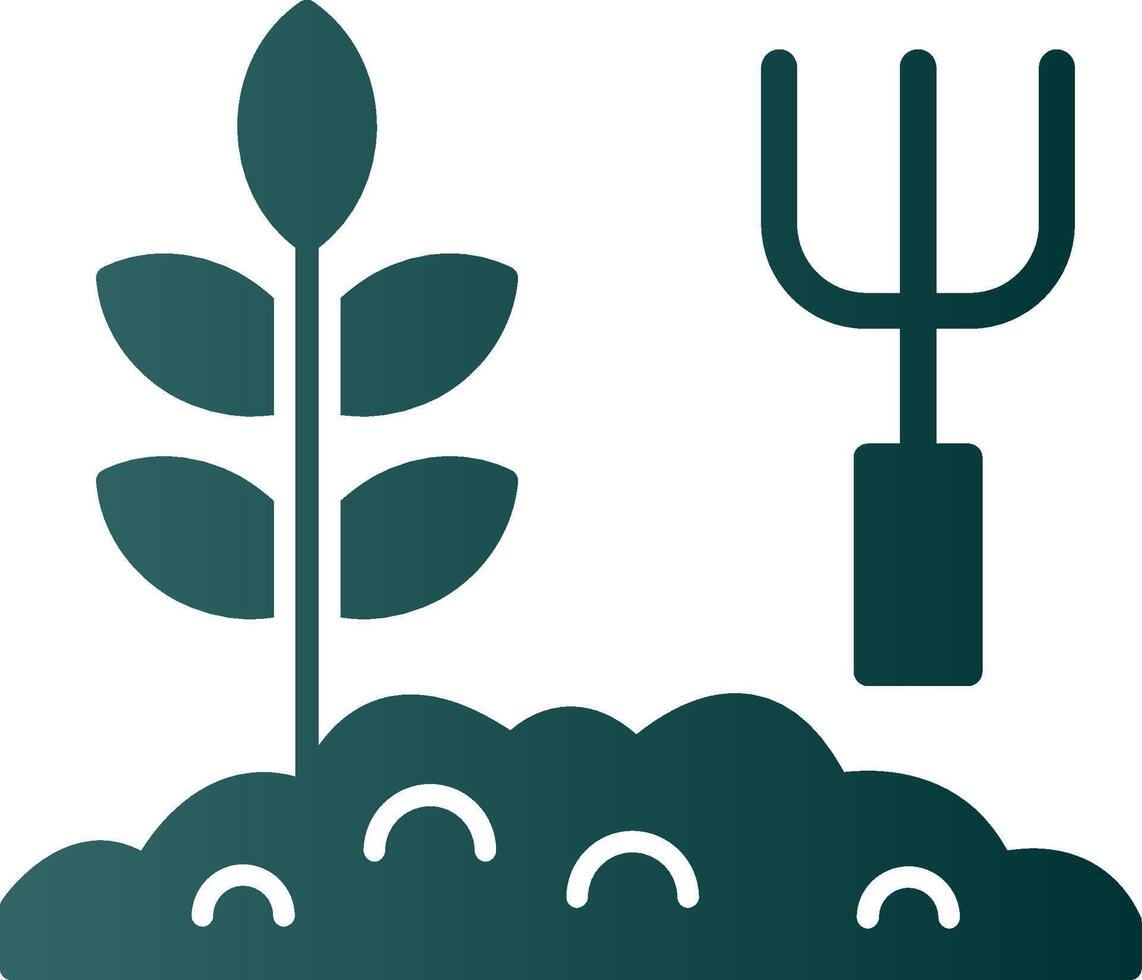 ícone de gradiente de glifo de jardim vetor