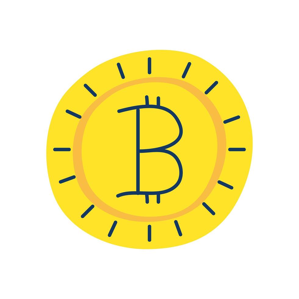 ícone isolado de criptomoeda bitcoin vetor