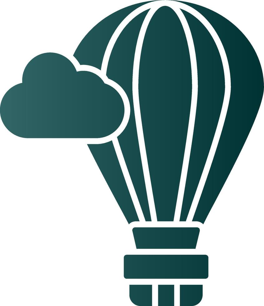 ícone de gradiente de glifo de balão de ar quente vetor