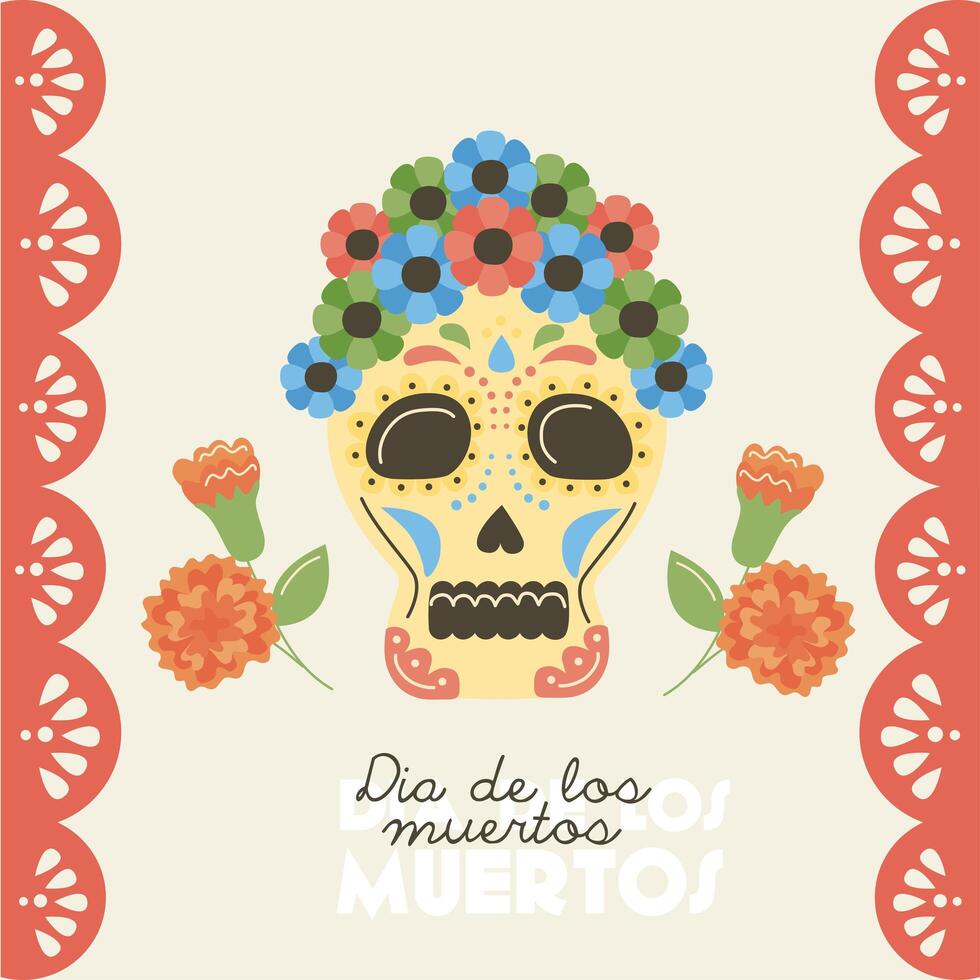 poster do dia dos mortos vetor