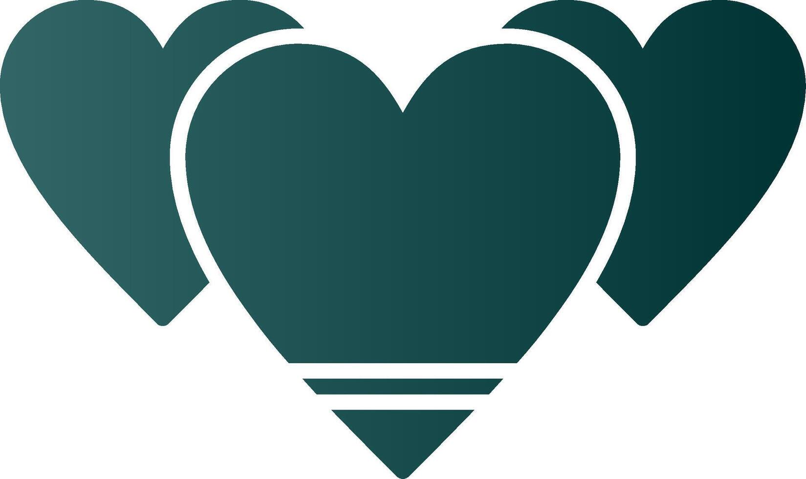 ícone de gradiente de glifo de coração vetor