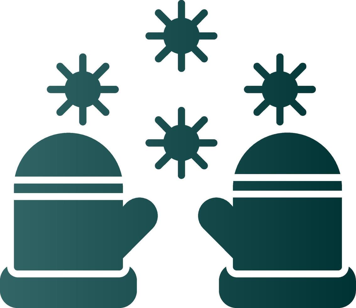 ícone de gradiente de glifo de luvas de inverno vetor