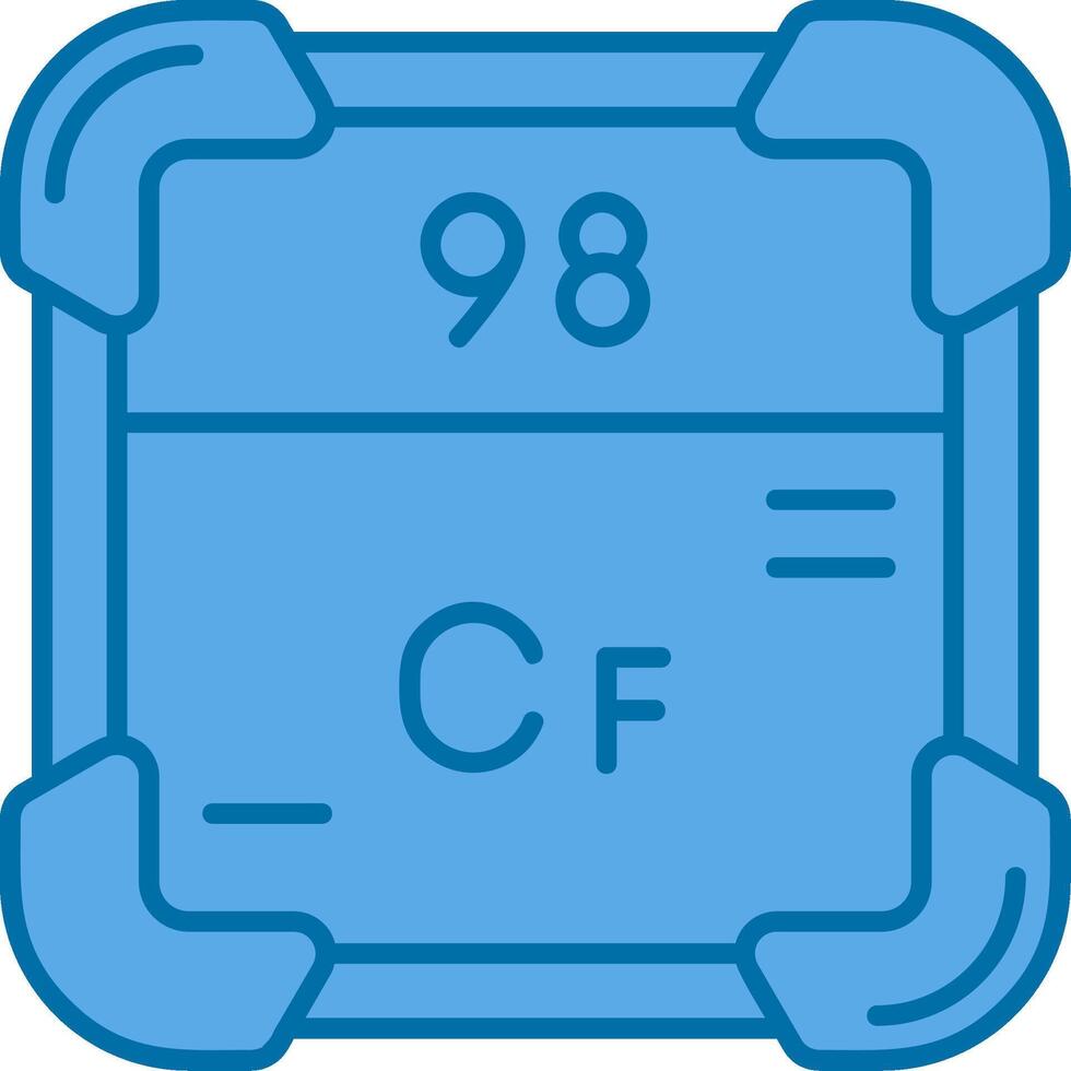 californium azul linha preenchidas ícone vetor