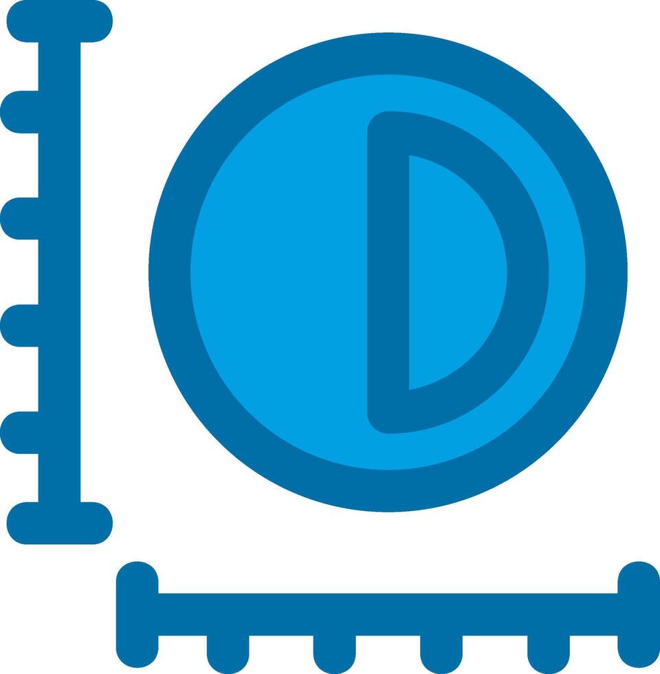 dimensionamento azul linha preenchidas ícone vetor