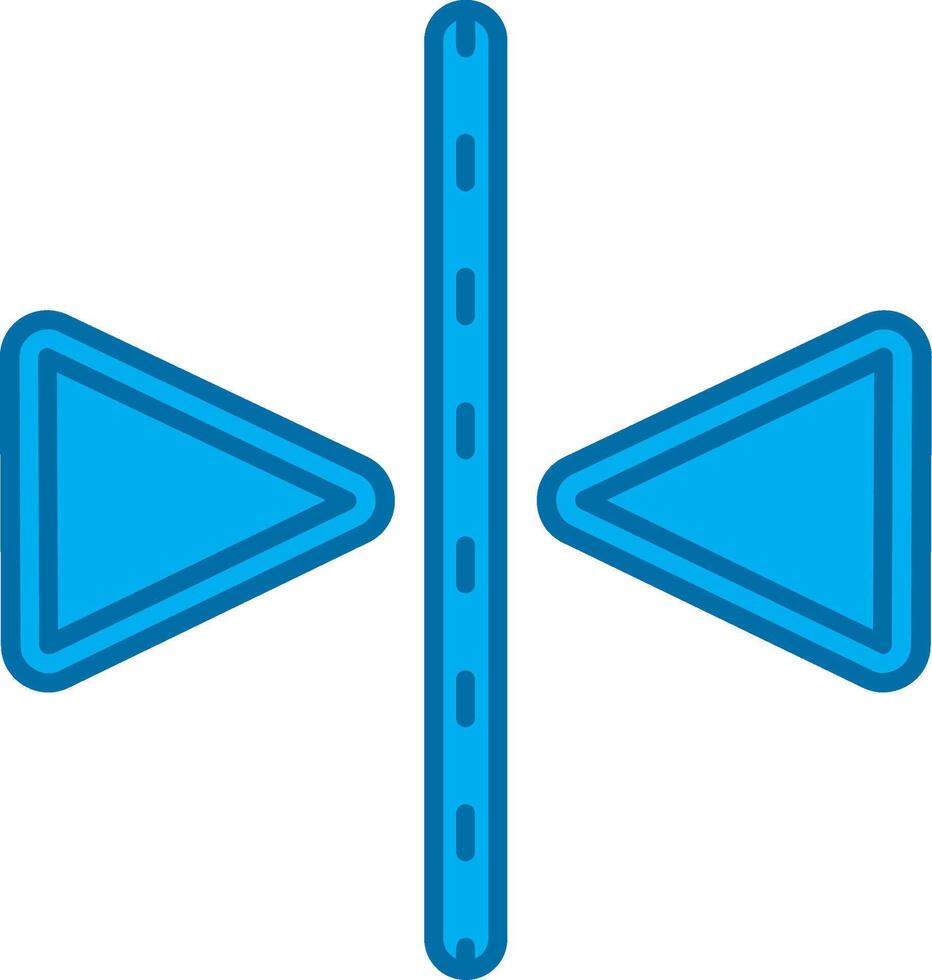 giro azul linha preenchidas ícone vetor
