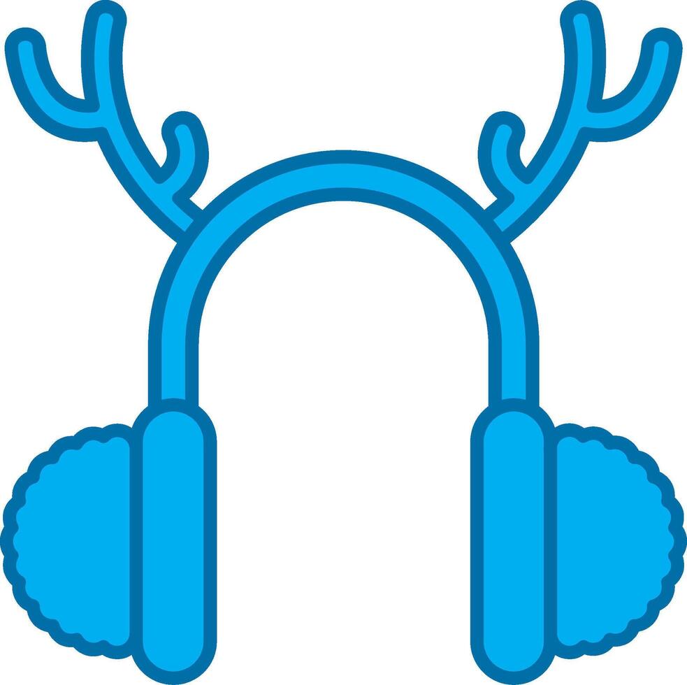 protetores de ouvido azul linha preenchidas ícone vetor